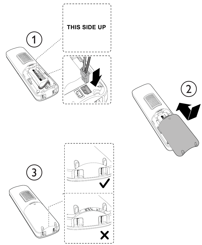 VTech - CS2000 - Installeer de batterij - Diagram Installeer de batterij - Diagram