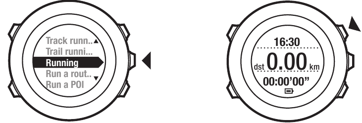 SUUNTO - AMBIT2 - START/STOP OEFENING - Stap 2 - De timer starten START/STOP OEFENING - Stap 2 - De timer starten