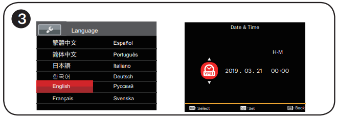 Kodak - Pixpro AZ528 - De taal/datum/tijd instellen De taal/datum/tijd instellen