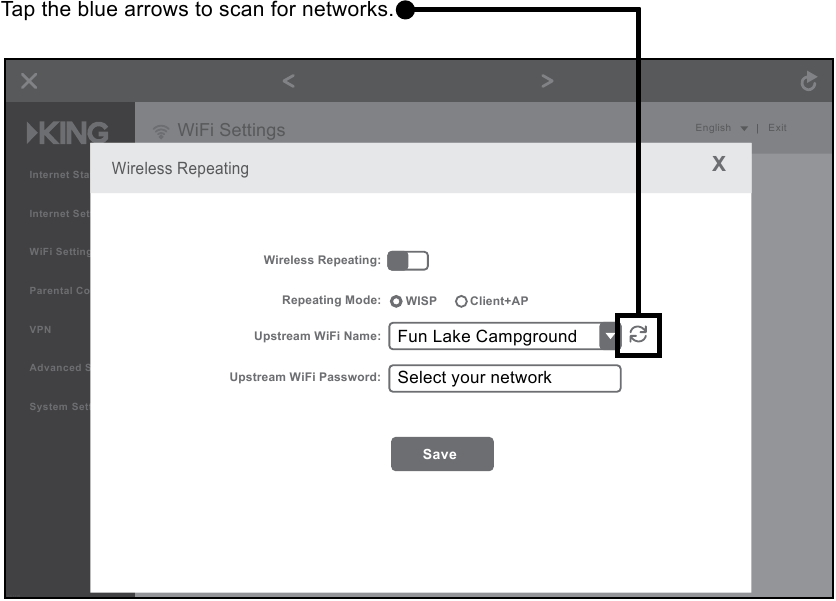 KING - WiFiMax KWM2000 - Standaardwerking - Stap 4 Standaardwerking - Stap 4