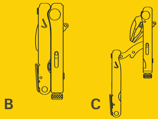 Leatherman - Crunch - HOE DE VERGRENDELINGSTANG AAN TE SLUITEN - Stap 1 HOE DE VERGRENDELINGSTANG AAN TE SLUITEN - Stap 1