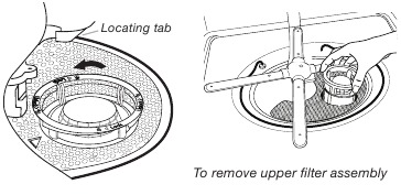 KitchenAid - KDFE104HPS - Instructies voor het verwijderen van het filter Instructies voor het verwijderen van het filter