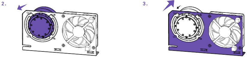 NZXT - Kraken G12 - INSTALLEER DE POMP OP DE GPU-BEUGEL - Stap 2, 3 INSTALLEER DE POMP OP DE GPU-BEUGEL - Stap 2, 3