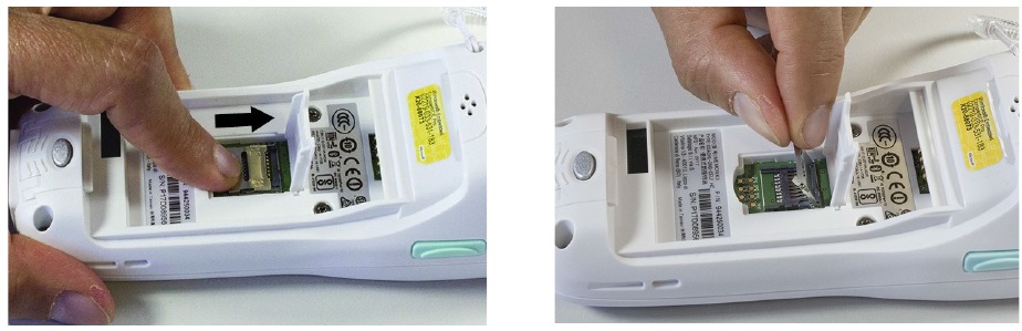 Datalogic - Memor X3 Healthcare - Schuif de kaarthouder omhoog en trek hem vervolgens omhoog Schuif de kaarthouder omhoog en trek hem vervolgens omhoog
