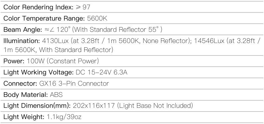 COLBOR - CL100-M - Specificaties Specificaties