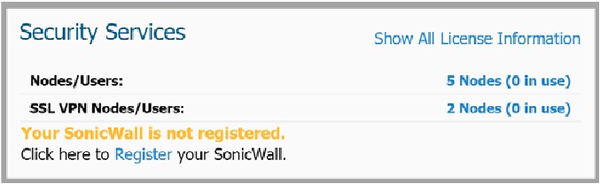 SonicWALL - TZ570 - Product registreren Product registreren