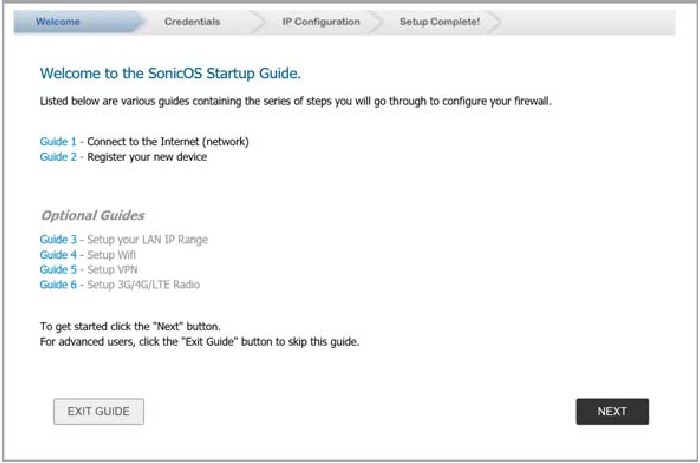 SonicWALL - TZ570 - De installatiewizard uitvoeren - Stap 2 De installatiewizard uitvoeren - Stap 2