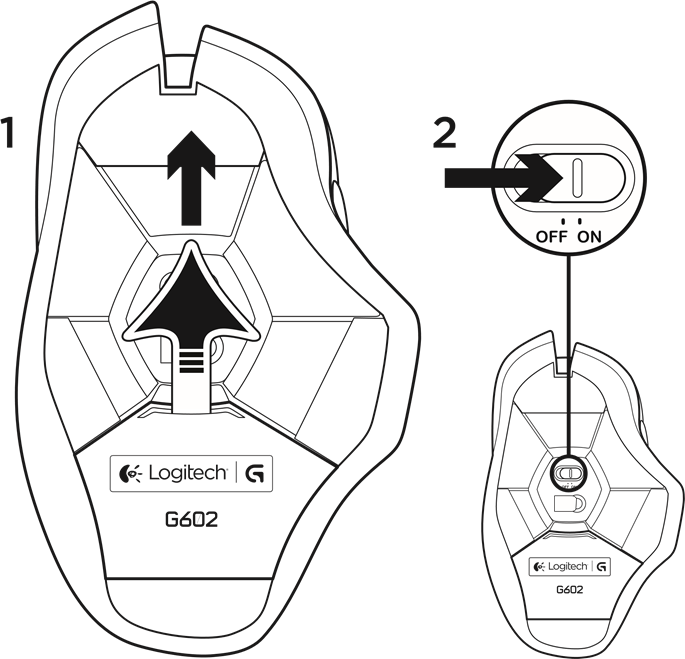 Logitech - G602 - AAN / UIT AAN / UIT