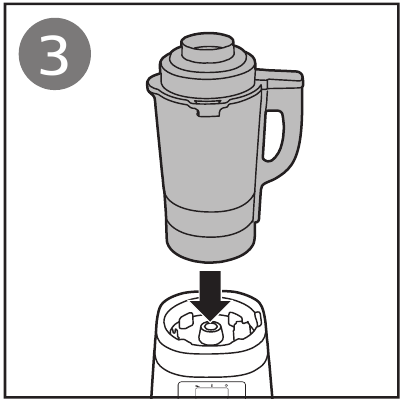 Philips - HR2088 - Bevestig de blenderkan aan de motorvoet. Bevestig de blenderkan aan de motorvoet.