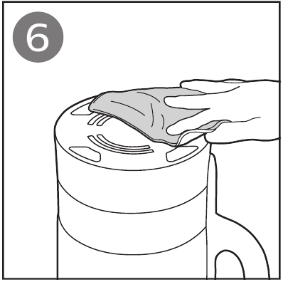 Philips - HR2088 - Gebruik een droge doek om de onderkant van de blenderkan schoon te maken. Gebruik een droge doek om de onderkant van de blenderkan schoon te maken.