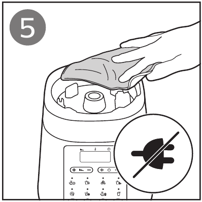 Philips - HR2088 - Gebruik een droge doek om de kop van de aandrijfas schoon te maken. Gebruik een droge doek om de kop van de aandrijfas schoon te maken.