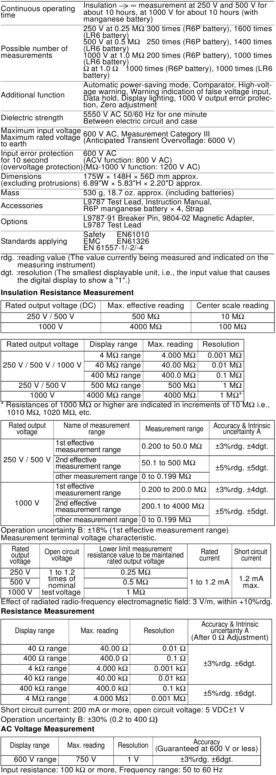 Hioki - 3454-11 - Algemene specificaties deel 2 Algemene specificaties deel 2