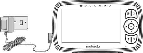 Motorola - EASE34 - De voeding van de ouderunit aansluiten De voeding van de ouderunit aansluiten
