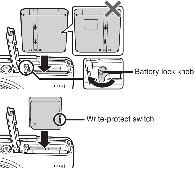 Olympus - XZ-1 - De batterij en de geheugenkaart plaatsen - Stap 2 De batterij en de geheugenkaart plaatsen - Stap 2