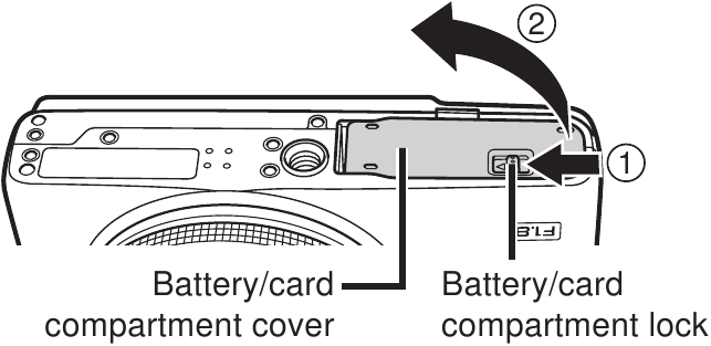Olympus - XZ-1 - De batterij en de geheugenkaart plaatsen - Stap 1 De batterij en de geheugenkaart plaatsen - Stap 1