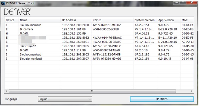 Denver - IPC-1020 - Inloggen van de IP-camera in het LAN - Stap 1 Inloggen van de IP-camera in het LAN - Stap 1