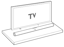 De soundbar op tafel plaatsen