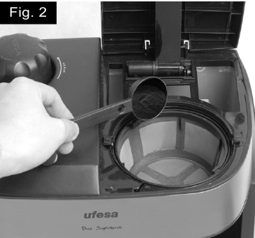 Ufesa - CK7355 - FILTERKOFFIE ZETTEN - Stap 2 FILTERKOFFIE ZETTEN - Stap 2