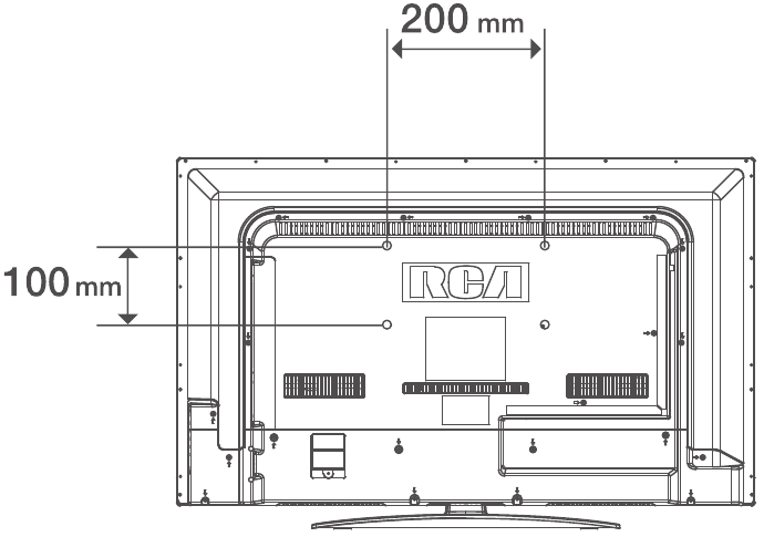 RCA - LED32G30RQD - Specificatie wandmontage-eenheid Specificatie wandmontage-eenheid