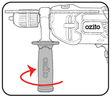 Ozito - HDR-3000 - Diepteaanslag instellen - Stap 1 Diepteaanslag instellen - Stap 1