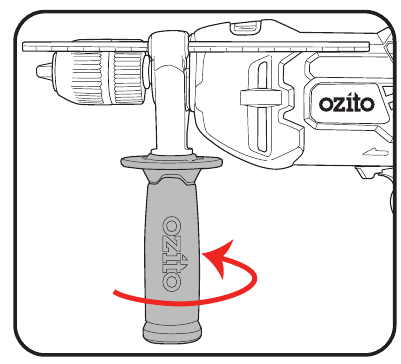 Ozito - HDR-3000 - Diepteaanslag instellen - Stap 3 Diepteaanslag instellen - Stap 3