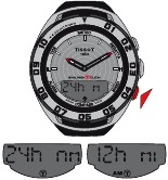 Selecteer modus 'NM', 'M' of 'MI'. 'NM': lengte in voet en zeemijl, snelheid in knopen. 'M': lengte in meters en kilometers, snelheid in kilometers per uur. 'MI': lengte in voet en mijl, snelheid in mijl per uur.