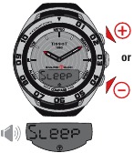 Stop de telling, het horloge schakelt niet over naar de stand-by stand