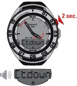 Start de countdown: minutenwijzer toont seconden, uurwijzer toont minuten