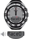 Countdown eindigt en schakelt automatisch over naar racechronograaf