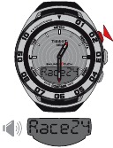 Stop countdown of racechronograaf