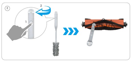 EZVIZ - RS2 - De hoofdborstel reinigen - Stap 2 De hoofdborstel reinigen - Stap 2