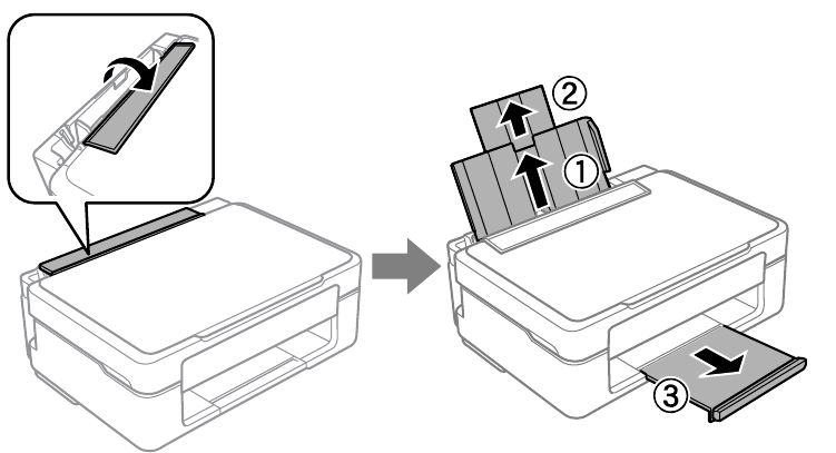 Epson - XP-220 - Papier plaatsen stap 1 Papier plaatsen stap 1