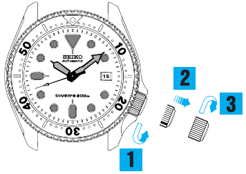 Seiko - 7S26 - TIJD-/KALENDERINSTELLING (7S35) - Stap 1 TIJD-/KALENDERINSTELLING (7S35) - Stap 1