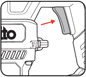 Ozito - RHD-4100 - WERKING - Stap 2 - In de Aan/Uit-schakelaar knijpen WERKING - Stap 2 - In de Aan/Uit-schakelaar knijpen