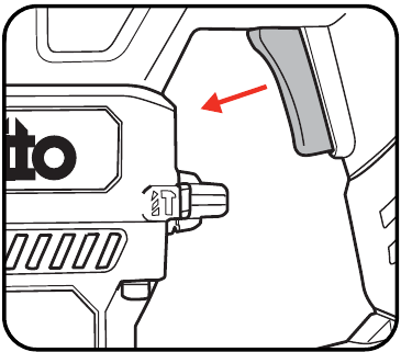 Ozito - RHD-4100 - WERKING - Stap 3 - De Aan/Uit-schakelaar loslaten WERKING - Stap 3 - De Aan/Uit-schakelaar loslaten