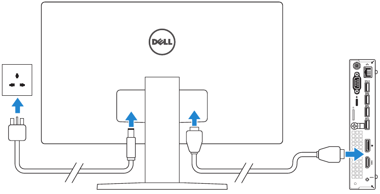 Dell - OptiPlex 7040M - Het scherm aansluiten Het scherm aansluiten
