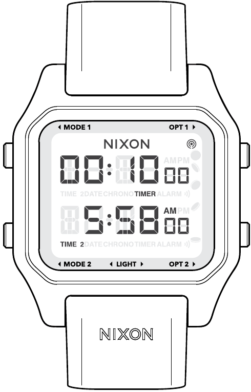NIXON - THE STAPLE - FUNCTIES - TIMERMODUS FUNCTIES - TIMERMODUS