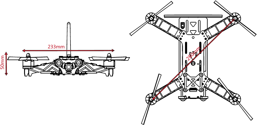 Eachine - Racer 250 - Afmetingen Afmetingen