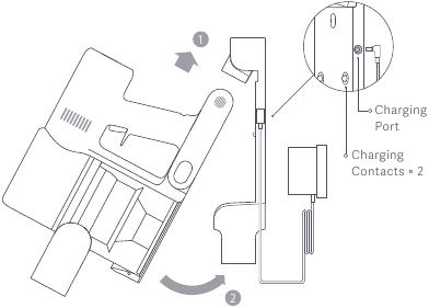 Xiaomi - Mi Vacuum Cleaner G10 - De stofzuiger opladen op de oplaadmontage De stofzuiger opladen op de oplaadmontage