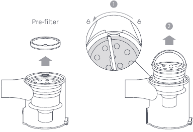 Xiaomi - Mi Vacuum Cleaner G10 - De voorfilter/cycloonassemblage reinigen - Stap 1 De voorfilter/cycloonassemblage reinigen - Stap 1