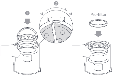 Xiaomi - Mi Vacuum Cleaner G10 - De voorfilter installeren De voorfilter installeren
