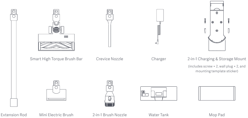 Xiaomi - Mi Vacuum Cleaner G10 - Productoverzicht - Lijst met accessoires Productoverzicht - Lijst met accessoires