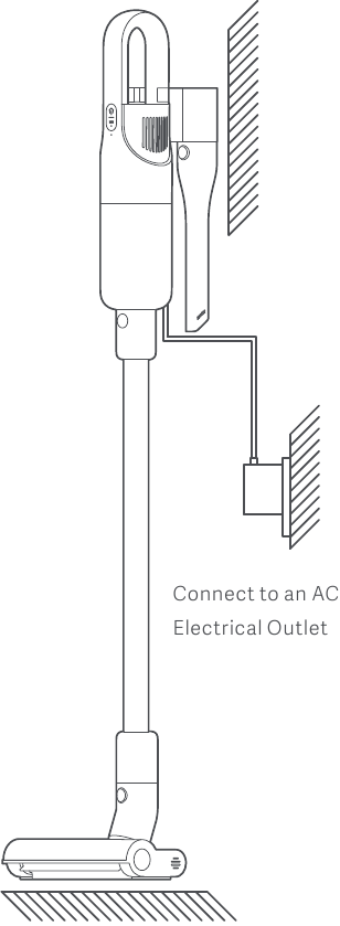 Xiaomi - Mi Vacuum Cleaner Light - Oplaadmethode - De stroomadapter aansluiten Oplaadmethode - De stroomadapter aansluiten