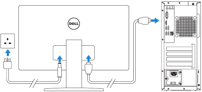 Dell - Vostro 3650 - Het beeldscherm aansluiten Het beeldscherm aansluiten
