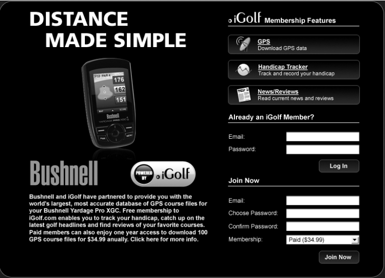 Bushnell - Yardage Pro XGC - De baanbestanden downloaden De baanbestanden downloaden