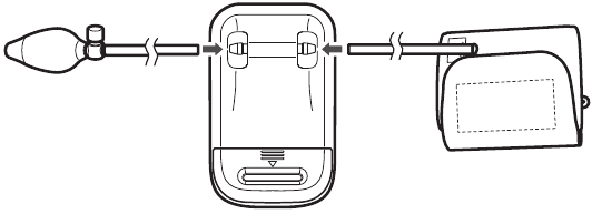 Omron - S1 - Steek de luchtslangen in de luchtconnectoren. Steek de luchtslangen in de luchtconnectoren.