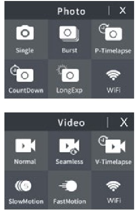 veeg naar links of rechts om te schakelen tussen de videomodus en de fotomodus