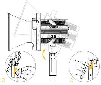 COLBOR - CL60 - Bevestiging van het videolicht Bevestiging van het videolicht