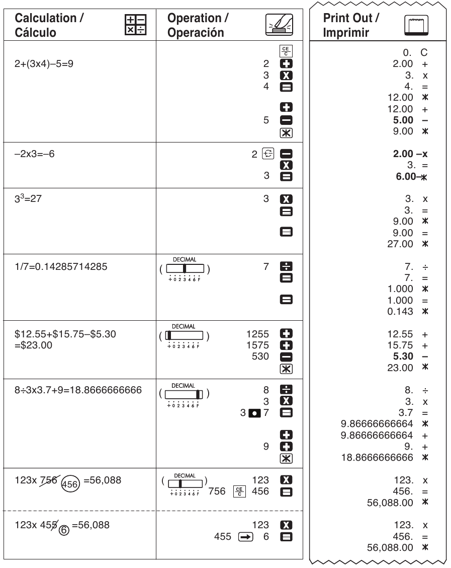 Canon - MP27-MG - BEREKENINGSVOORBEELDEN BEREKENINGSVOORBEELDEN