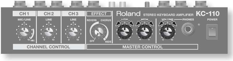 Roland - KC-110 - Het volume en de toon aanpassen - Stap 5 Het volume en de toon aanpassen - Stap 5